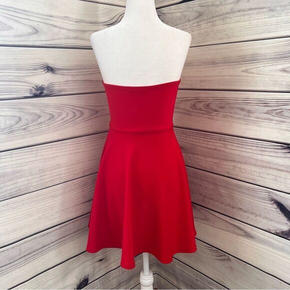 Lulus Red Strapless Deep V Neckline Fit & Flare Dress - Picture 7 of 10